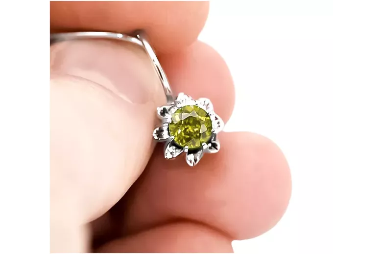 Jahrgang 925 Silber peridot Ohrringe vec092s Russischer Sowjetstil