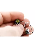 Vintage 925 Silver peridot earrings vec092s Russian Soviet style