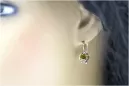 Vintage 925 Boucles d'oreilles peridot en argent vec092s style soviétique russe