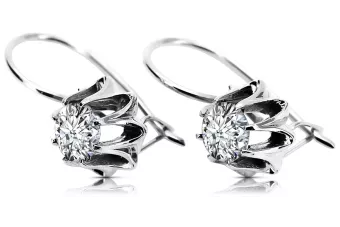 Vintage 925 Silver zircon earrings vec092s Russian Soviet style