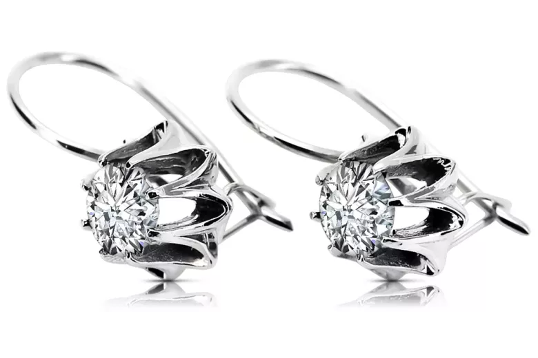 copie de Vintage 925 Boucles d'oreilles en zircon argent vec001s style soviétique russe