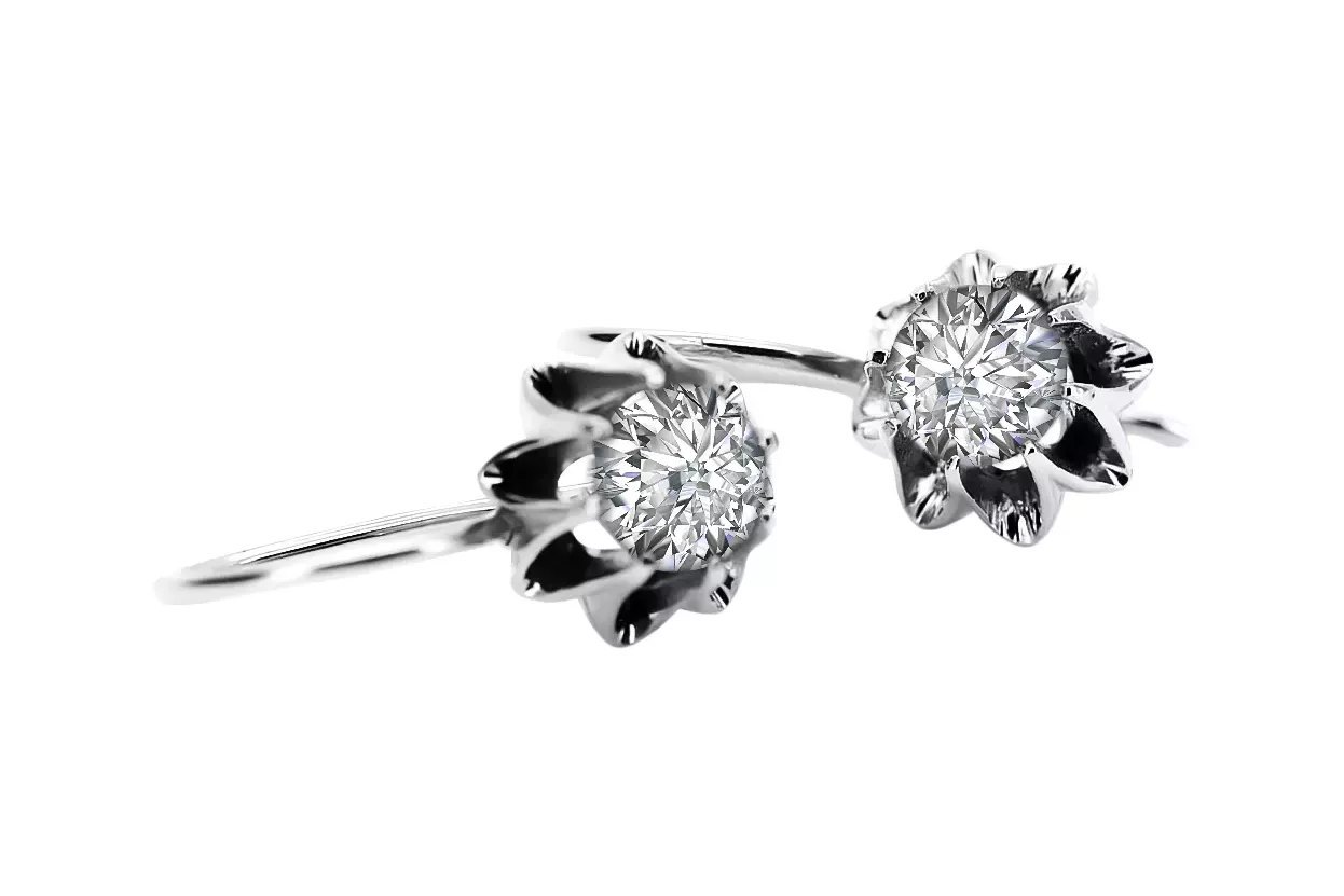 copia de Vintage 925 Pendientes zircon plata vec001s estilo soviético ruso