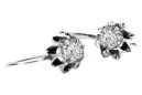 copie de Vintage 925 Boucles d'oreilles en zircon argent vec001s style soviétique russe