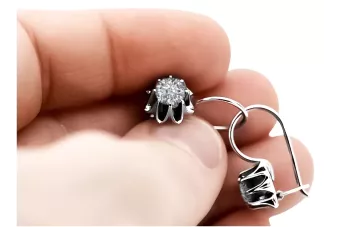 copie de Vintage 925 Boucles d'oreilles en zircon argent vec001s style soviétique russe