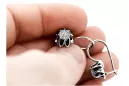 Vintage 925 Silver zircon earrings vec092s Russian Soviet style