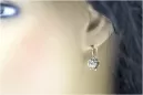 Vintage 925 Silver zircon earrings vec092s Russian Soviet style