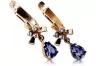 Rose rosa 14k 585 gold Saphir Ohrringe Vec045 Jahr