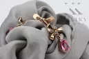 Boucles d'oreilles rubis rose rose 14 carats 585 vec045 style soviétique russe vintage