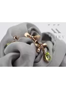 Rosa rosa 14k 585 oro peridot pendientes vec045 Estilo soviético ruso vintage