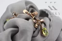 Rosa rosa 14k 585 oro peridot pendientes vec045 Estilo soviético ruso vintage