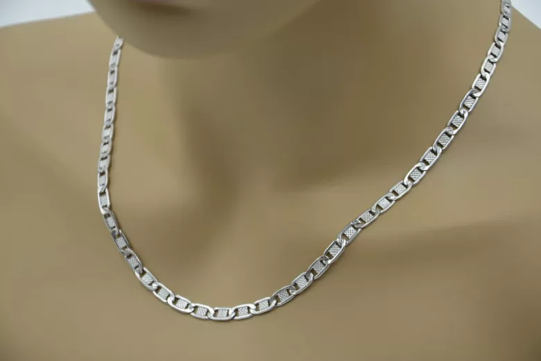 Chaîne creuse en or blanc 14 carats 55 cm cc093w