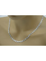 14K White Gold Hollow Chain Necklace cc093w