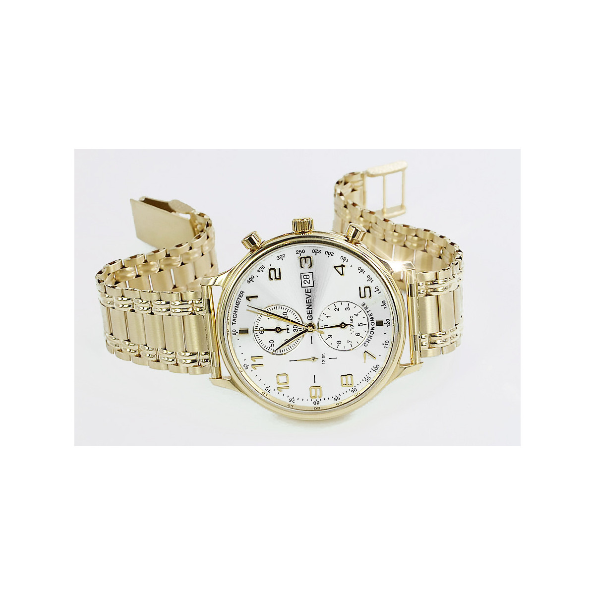 Goldene 14k Herrenuhr Geneve in Gelb mw005ydw&mbw006y