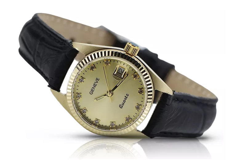 Reloj para hombres de oro Geneve ★ https://zlotychlopak.pl/es/ ★ Pureza de oro 585 333 Precio bajo!