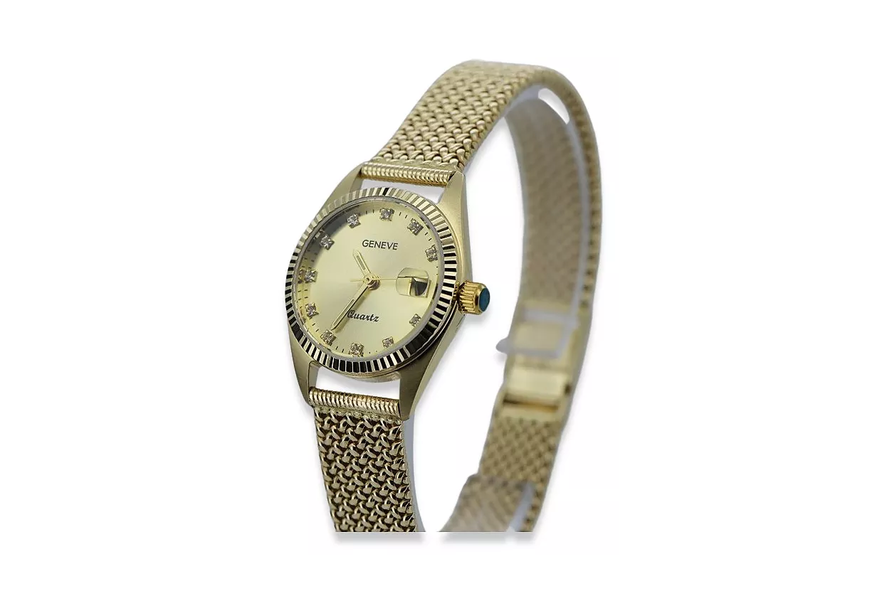 Gold men's watch Geneve ★ zlotychlopak.pl ★ Gold purity 585 333 Low Price!