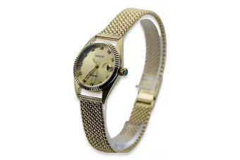 Gelb 14k 585 goldene Dame Armbanduhr Geneve watch lw020ydyz&lbw003y