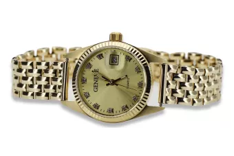 Amarillo 14k 585 oro Reloj de pulsera para señora Geneve lw020ydyz&lbw004y