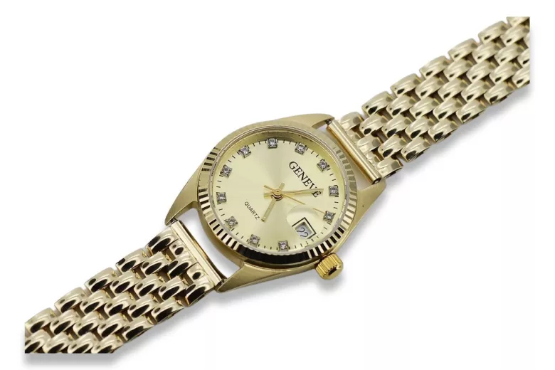 Reloj de oro para hombre Geneve ★ zlotychlopak.pl ★ Pureza de oro 585 333 Precio bajo!