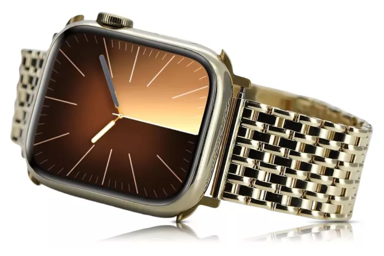 Złota bransoleta 14k 585 do zegarka Apple Watch Allpe&mbw012y