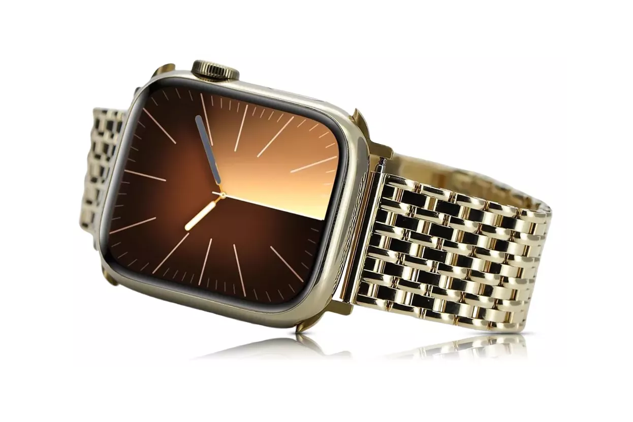 Bratara Apple Watch din aur galben de 14k Allpe&mbw012y