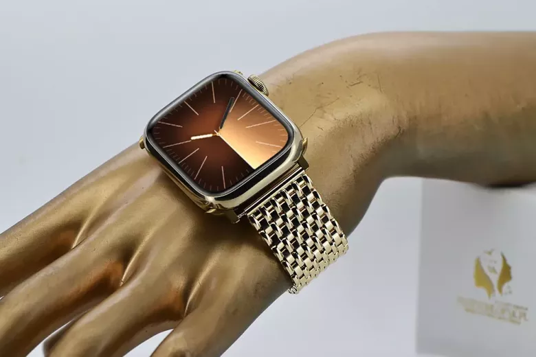 Желтое 14-каратное золото Apple Watch браслет Allpe&mbw012y