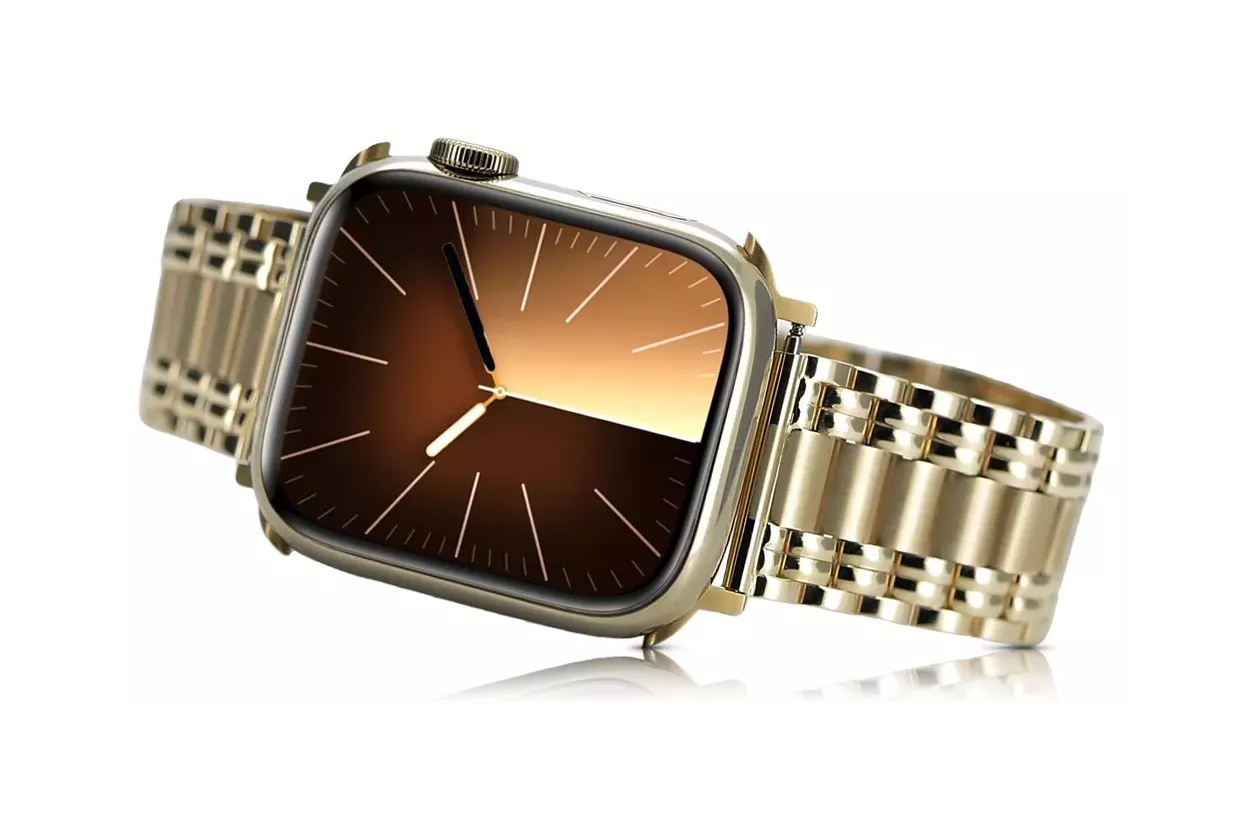 Jaune 14k or homme Apple bracelet montre mbw012apple