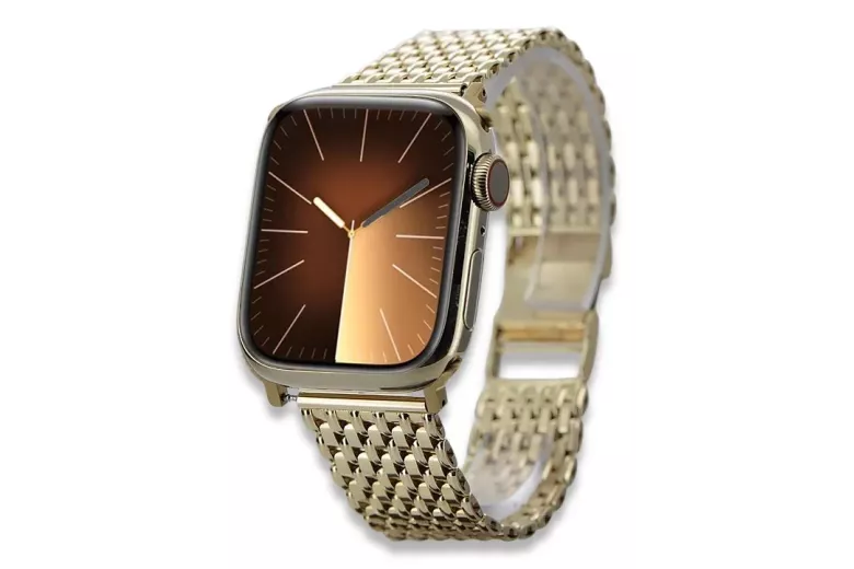 Jaune 14k or homme Apple bracelet montre mbw013yapple