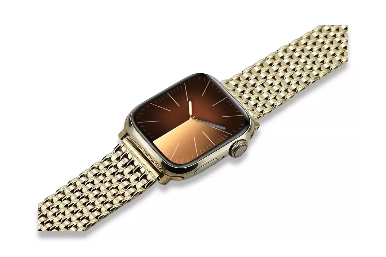 Jaune 14k or homme Apple bracelet montre mbw013yapple