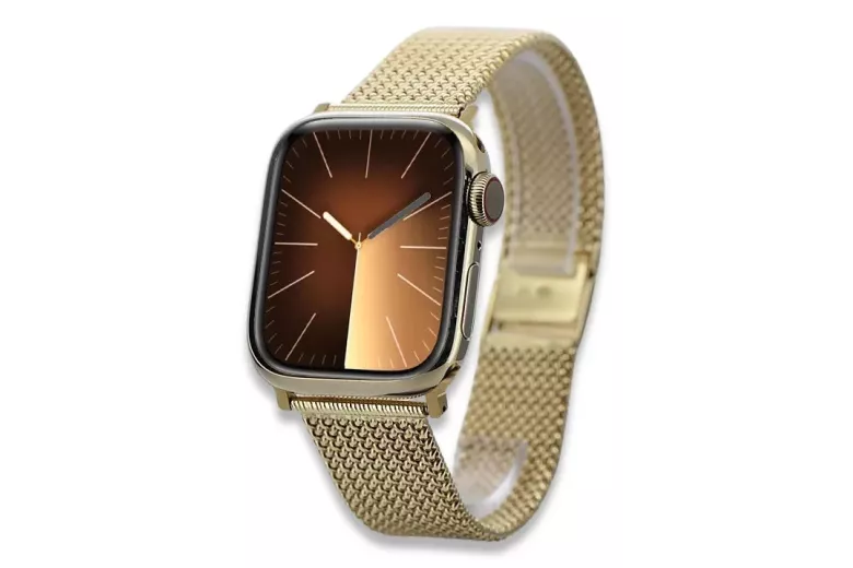 Amarillo de oro de 14k hombre de Apple reloj pulsera mbw014apple