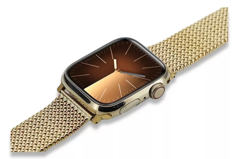 Amarillo de oro de 14k hombre de Apple reloj pulsera mbw014apple