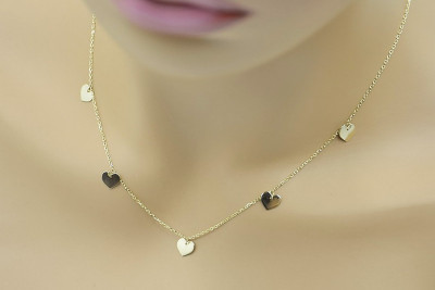 Italian Gold Heart Chain Necklace, Celebrity Collection ccc006