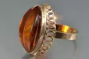 Russian rose Soviet pink USSR red 585 583 gold amber ring vrab050