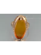 Russian rose Soviet pink USSR red 585 583 gold amber ring vrab050