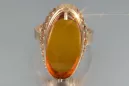 Russian rose Soviet pink USSR red 585 583 gold amber ring vrab050