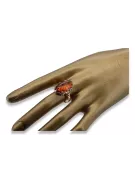 Rose russe rose soviétique URSS rouge 585 583 or ambre bague vrab052