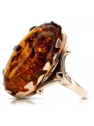 Russian rose Soviet pink USSR red 585 583 gold amber ring vrab052