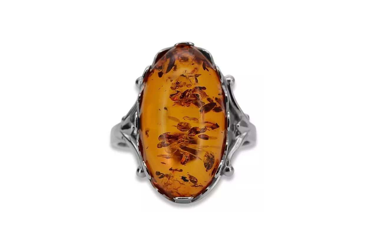 Rose russe rose soviétique rouge 585 583 or amber ring vrab052