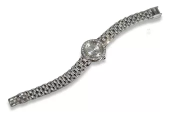 Oro blanco de 14k Precioso reloj de señora lw051w