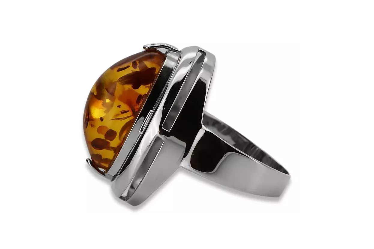 Rose russe rose soviétique rouge 585 583 or amber ring vrab004