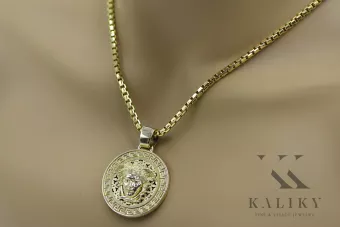 Oro 14k medusa colgante griego moderno cpn053y