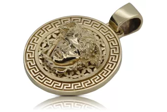 Oro 14k medusa colgante griego moderno cpn053y