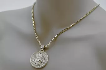 Zawieszka z białego złota 14k 585 Meduza grecka droga cpn053w