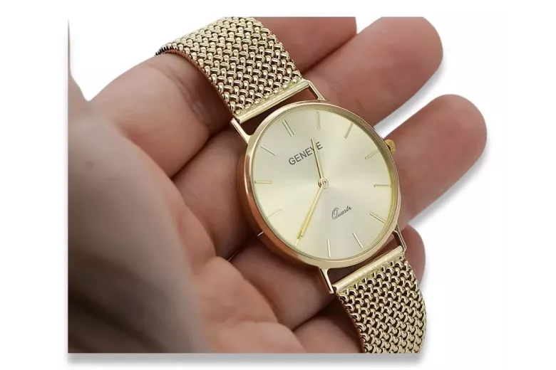 Reloj para hombres de oro Geneve ★ https://zlotychlopak.pl/es/ ★ Pureza de oro 585 333 Precio bajo!