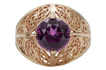 Rose pink 14k Gold 585 Amethyst Ring vrc026 Vintage