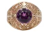 Rose rosa 14k Gold 585 Amethyst Ring vrc026 Jahr