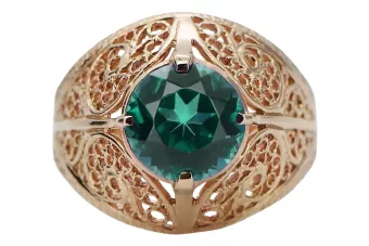 copy of Rose 14k pink gold 585 emerald ring vrc130 Vintage