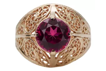 copia de Rose 14k rosa oro 585 ruby anillo vrc130 Vintage