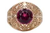 kopie von Rose 14k rosa Gold 585 Ruby Ring vrc130 Jahrgang