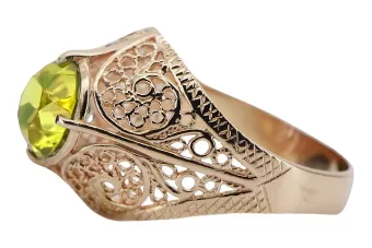 копія троянди 14k рожевий Ggold 585 peridot ring vrc130 Вінтажний