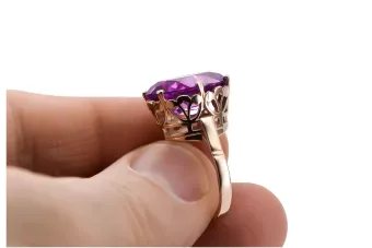 Русская советская роза 14k 585 золото Александрит Руби Изумруд Сапфир Зиркон кольцо vrc189